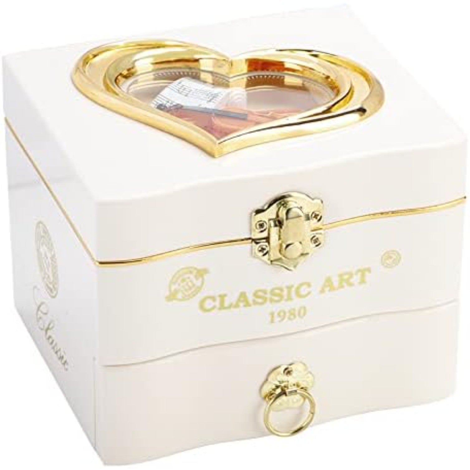 Musical jewelry box,Retro Music Box, Necklace Ring Storage Box with Mirror