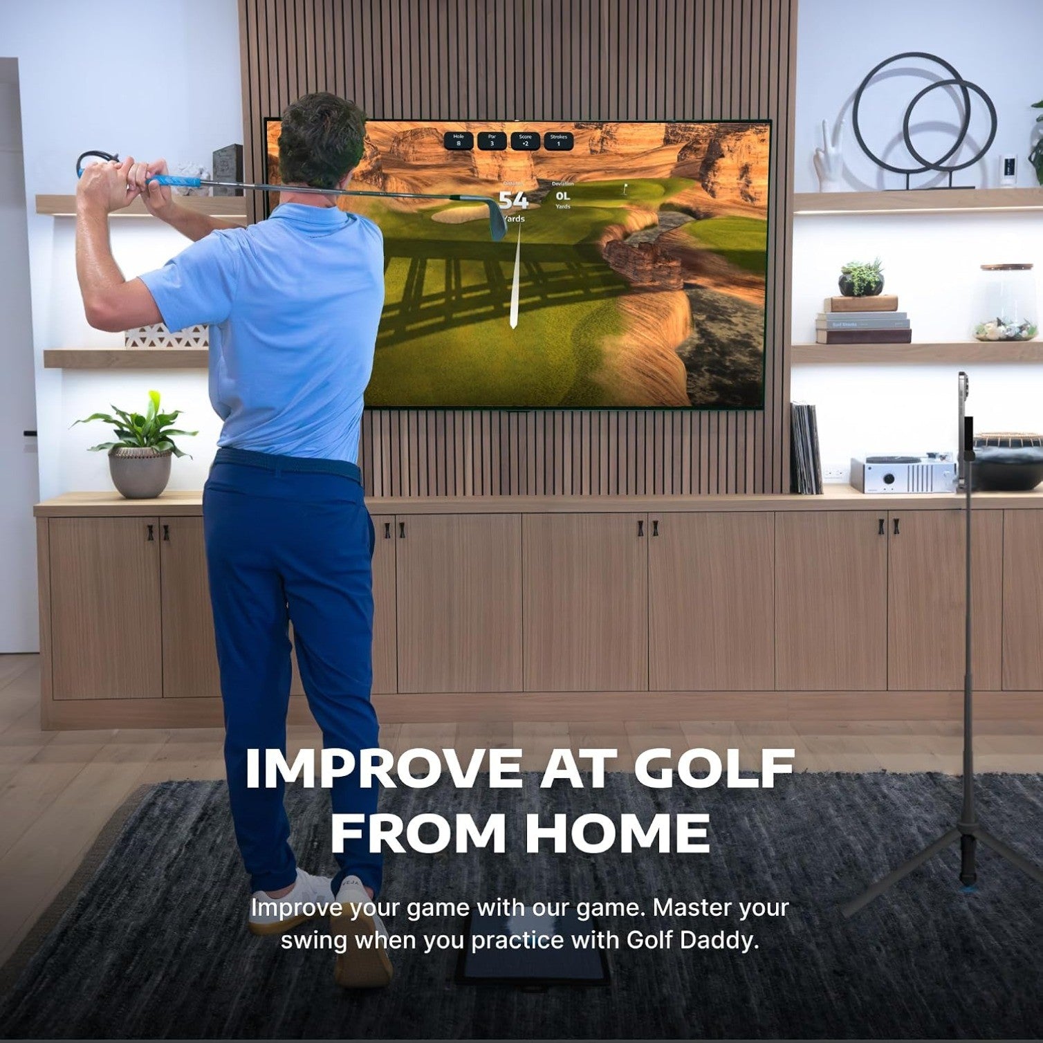 Golf at Home Simulator, AI Swing Analyzer & No Ball Practice,Real-Time Feedback