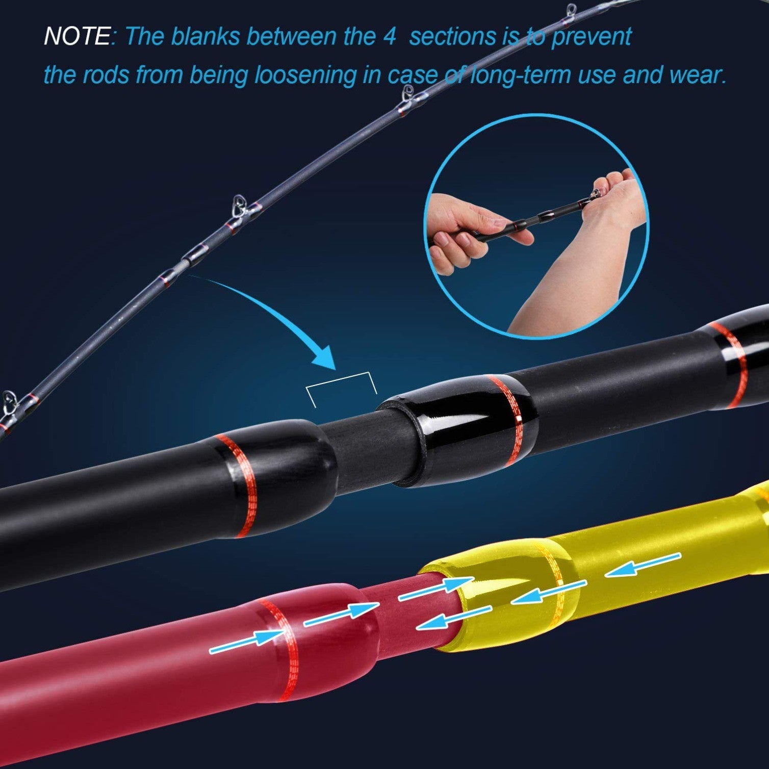High Carbon 4 Pc Fishing Pole Fishing Reel -2.1M/6.89FT Casting Rod with Case
