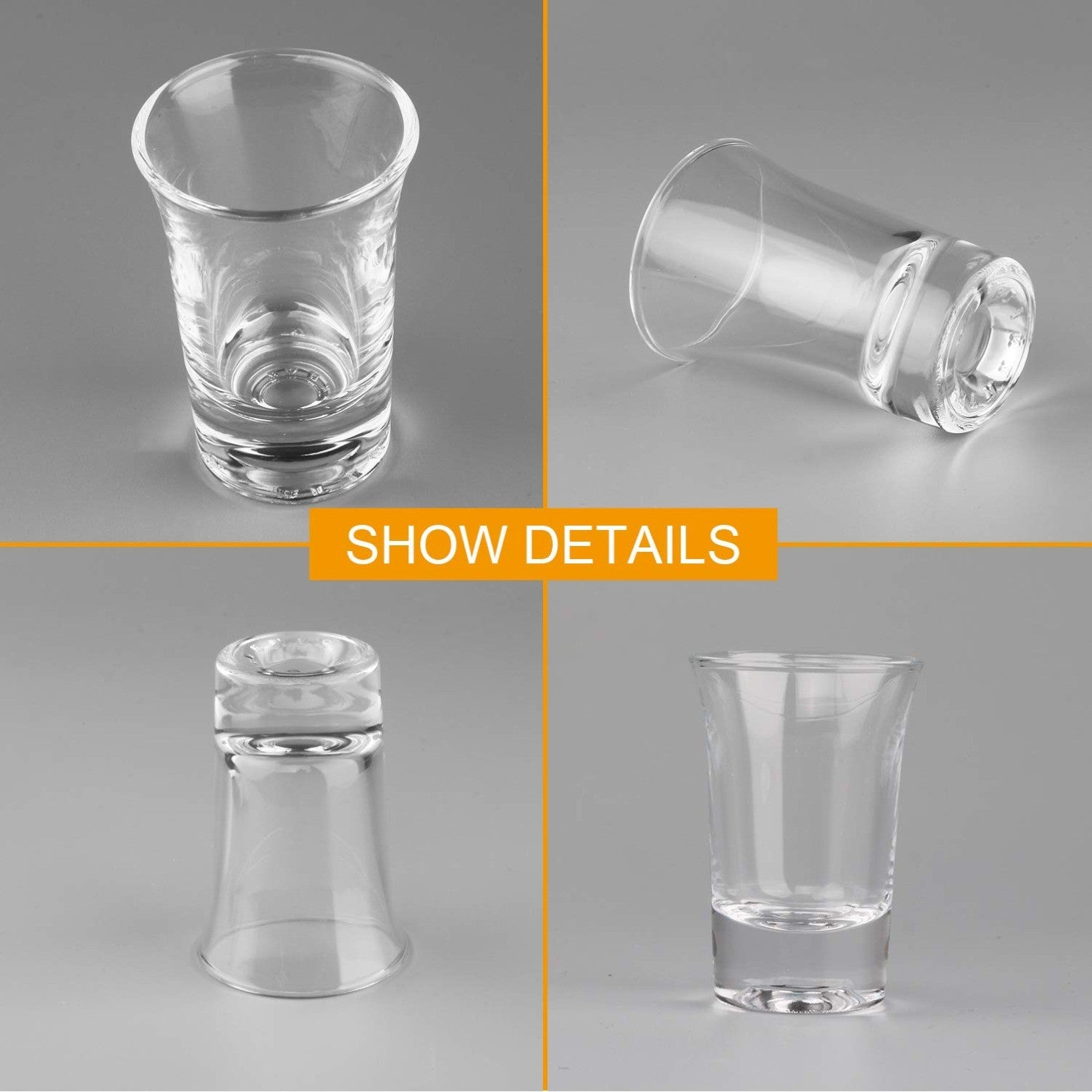 20 Pack 1.2 Ounce Heavy Base Shot Glass Set, Whisky Shot Glasses 1.2 oz