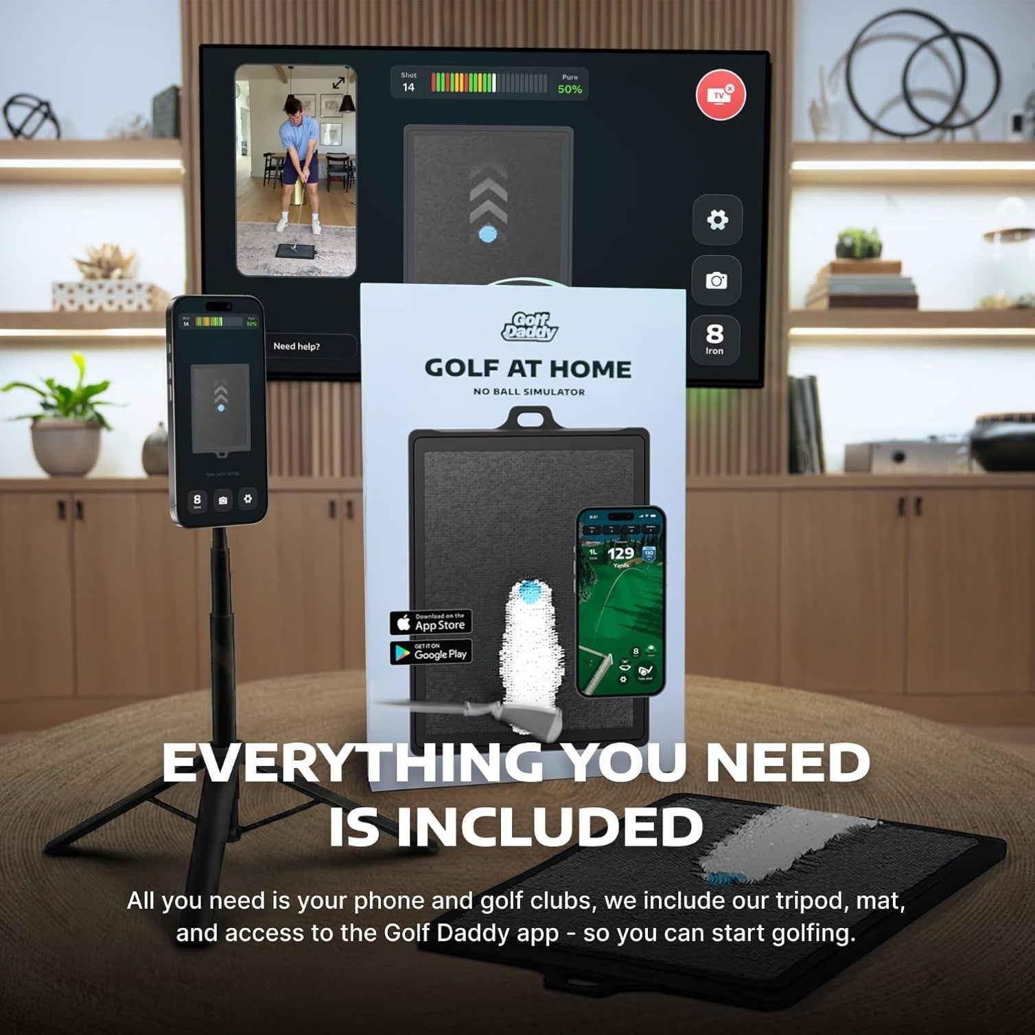 Golf at Home Simulator, AI Swing Analyzer & No Ball Practice,Real-Time Feedback