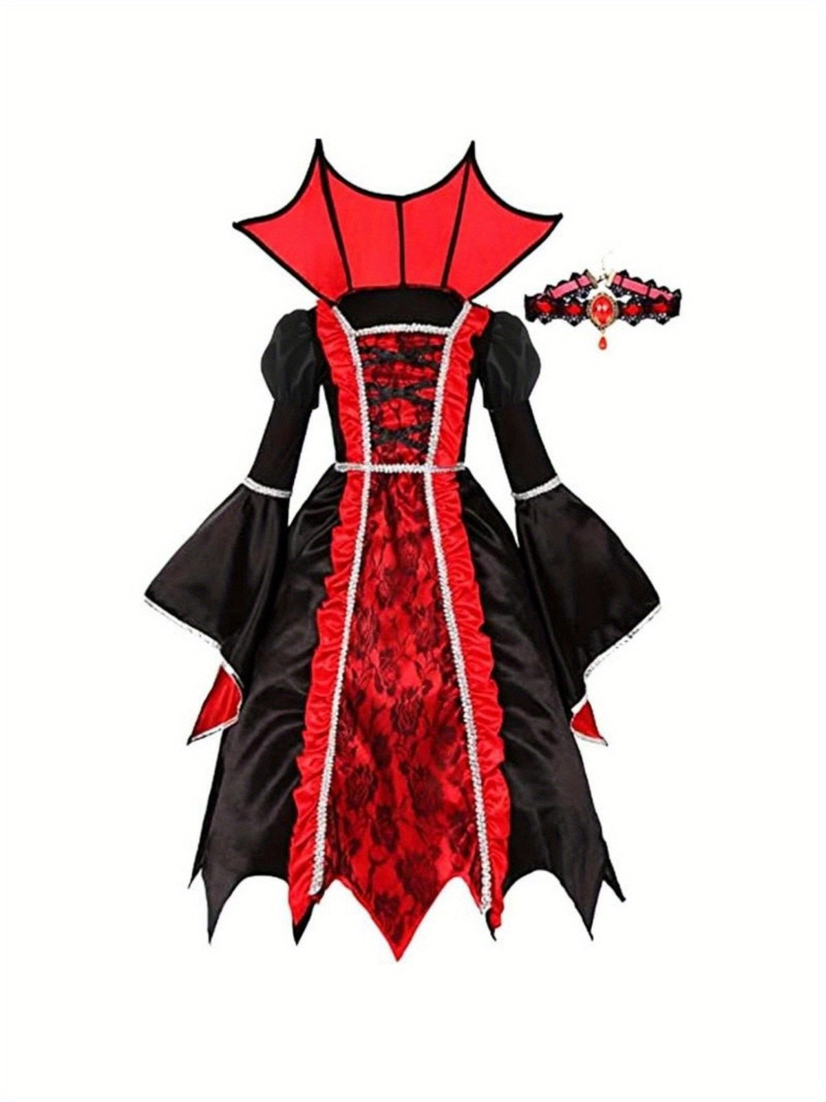 Royal Vampire Costume Girls - Deluxe Gothic Victorian Vampiress Halloween Party