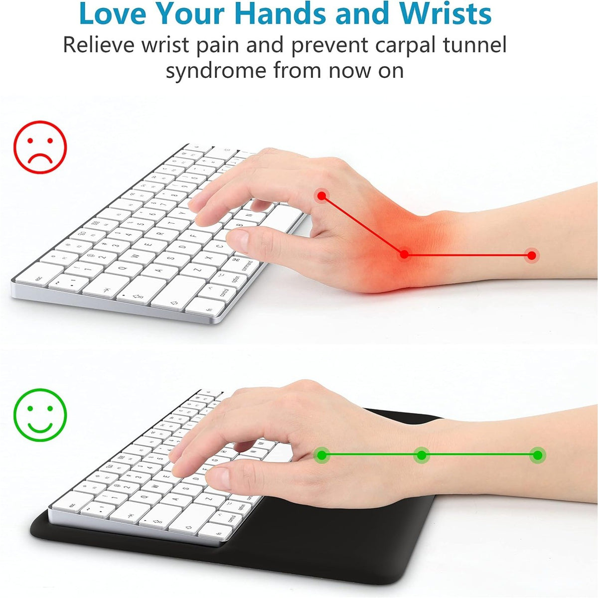 Keyboard Wrist Rest for Magic Keyboard 2 with Numeric Keypad(MQ052LL/A, A1843)