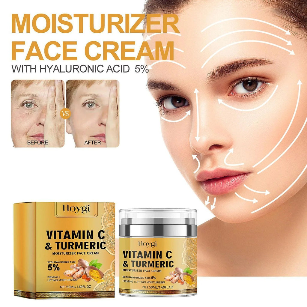 50ml Turmeric Vitamin C Face Cream Hyaluronic Acid Dark Spot Corrector Repair