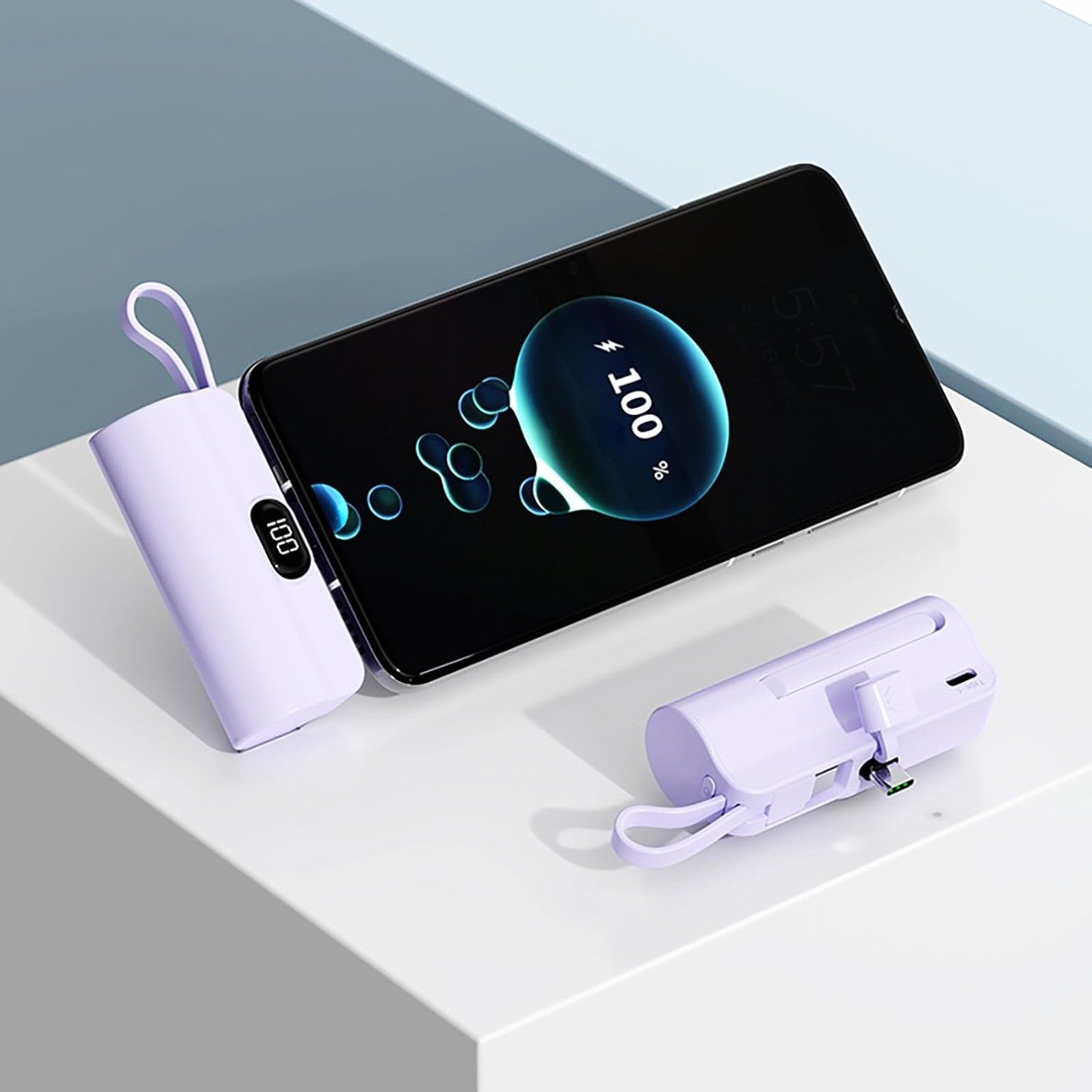 Capsule Power Phone Charger 5500mAh,Dual USB-C Ports for iPhone 17/16/15/15 plus