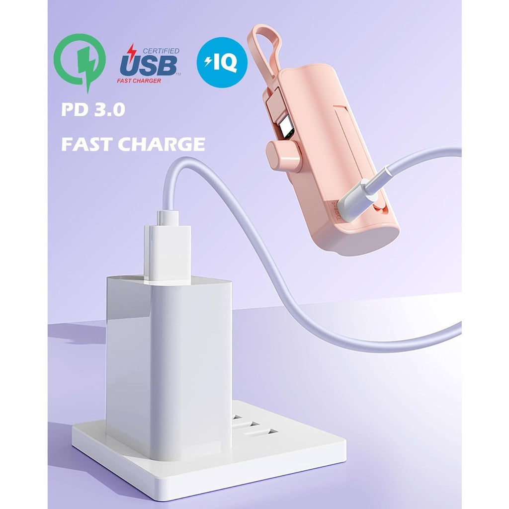 Capsule Power Phone Charger 5500mAh,Dual USB-C Ports for iPhone 17/16/15/15 plus