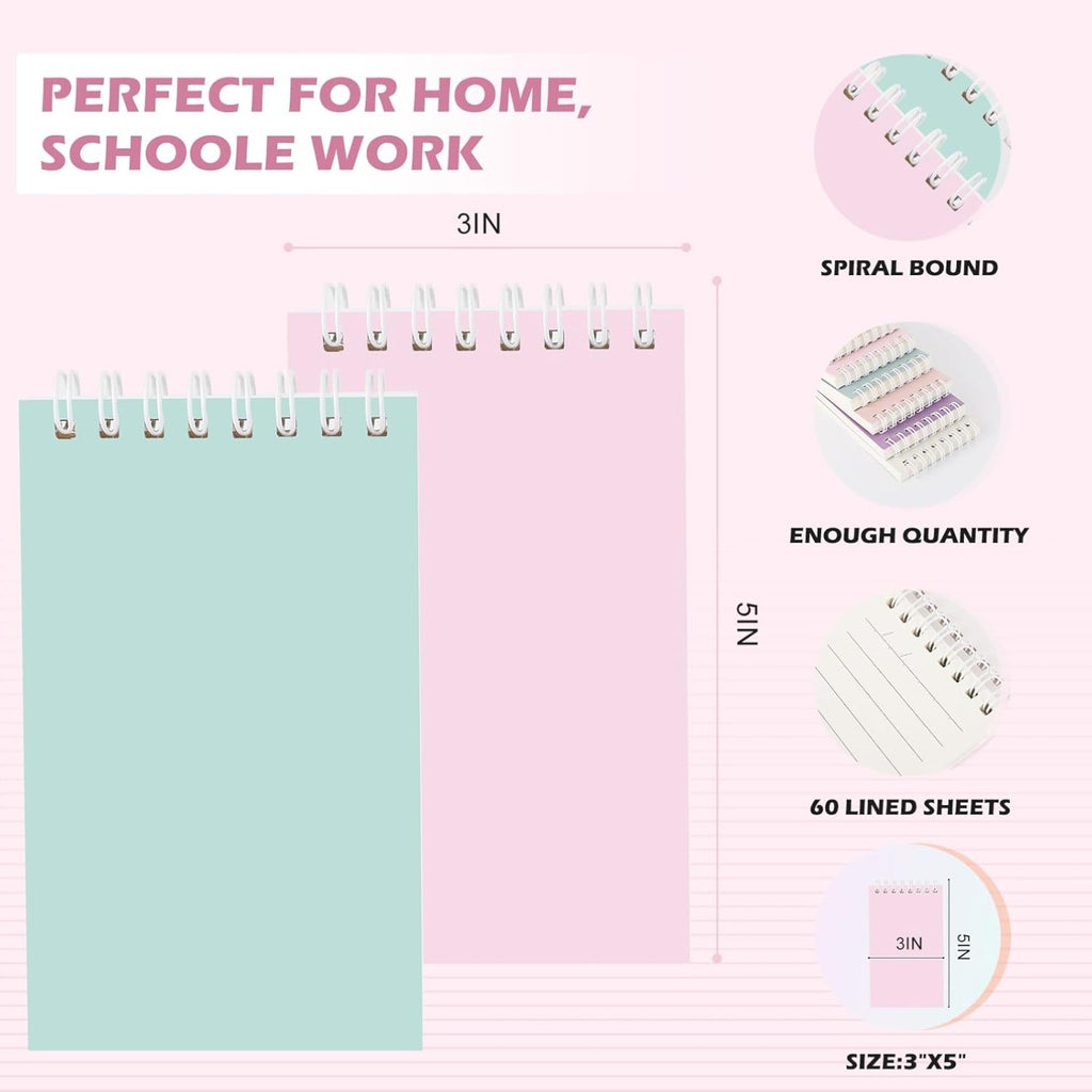 16Pack 3x5 Pocket Spiral Notepads With Lined Pages,at Work/School,Delight Colors