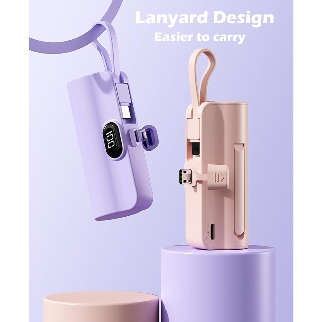 Capsule Power Phone Charger 5500mAh,Dual USB-C Ports for iPhone 17/16/15/15 plus