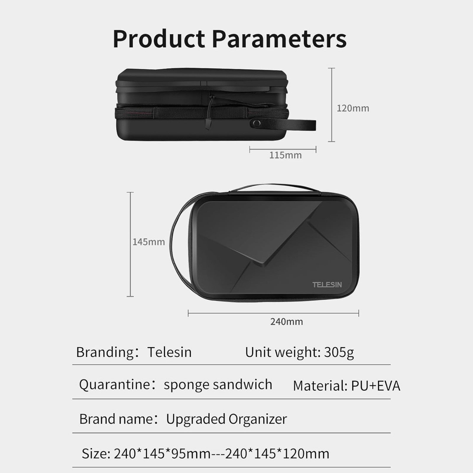 Waterproof Hard Carry Case for Go Pro Mission 1 PRO Hero 13 12 11 10 9 DJI