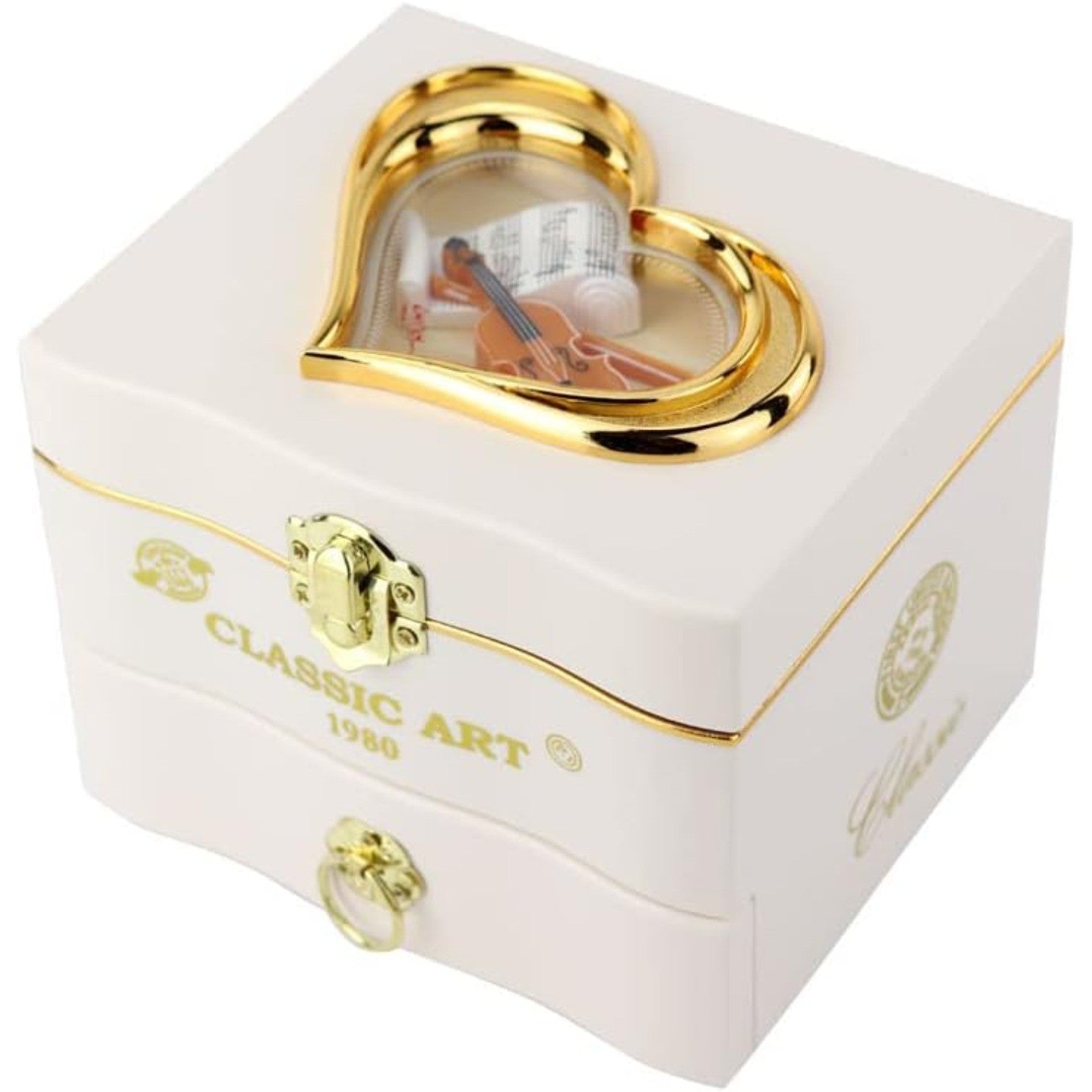 Musical jewelry box,Retro Music Box, Necklace Ring Storage Box with Mirror