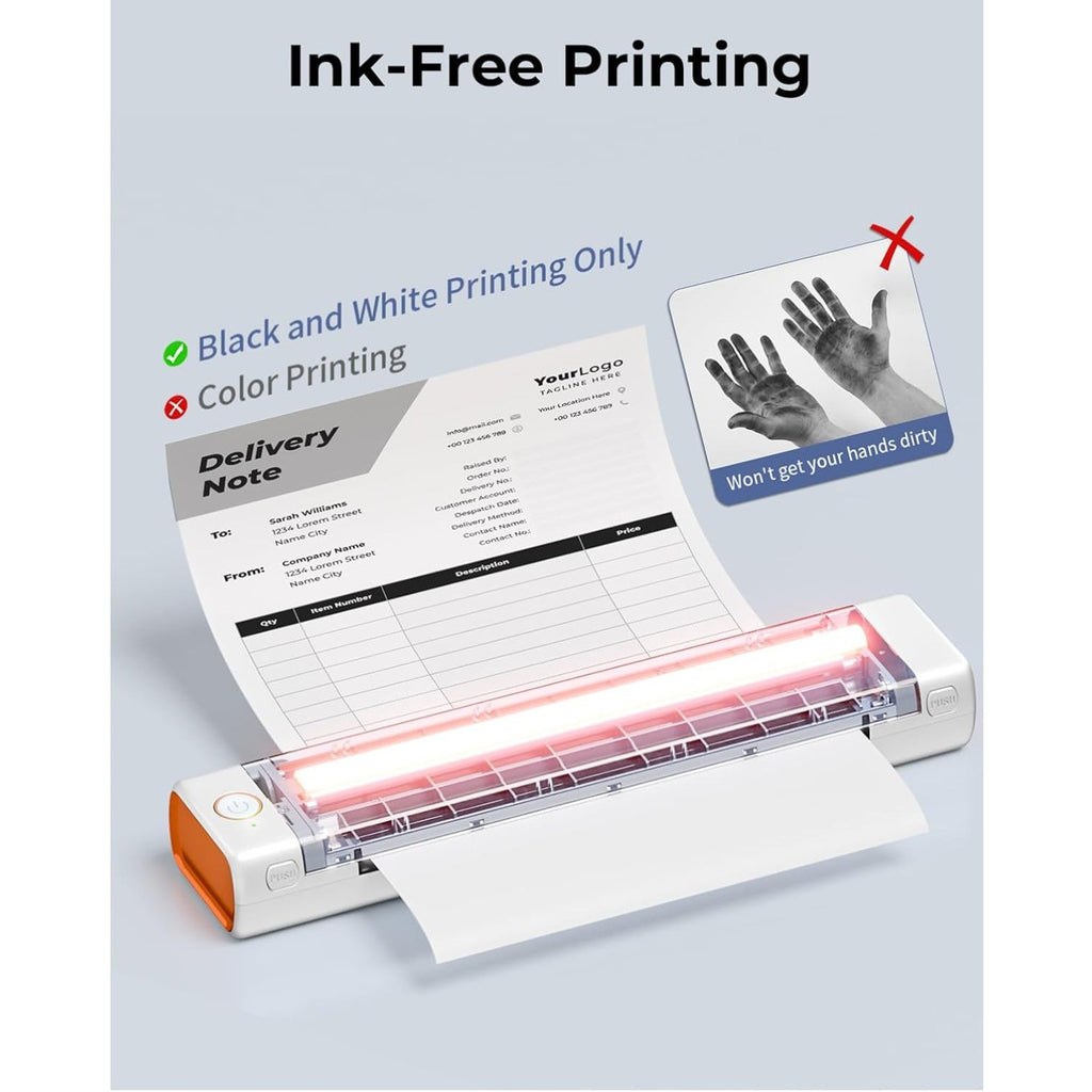 Printers Wireless for Travel, M08F Thermal Printer Support 8.5"x11" US Letter
