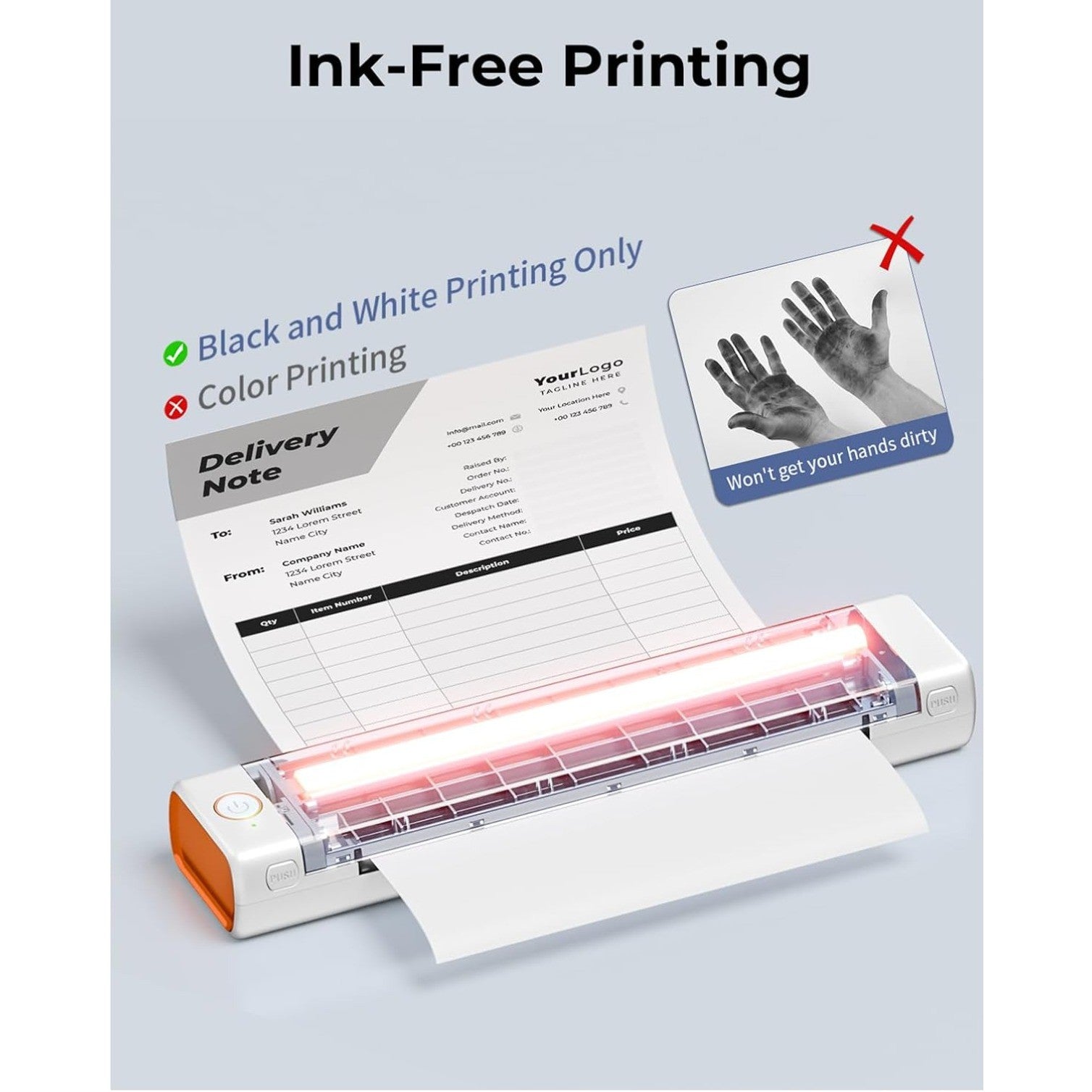 Printers Wireless for Travel, M08F Thermal Printer Support 8.5"x11" US Letter