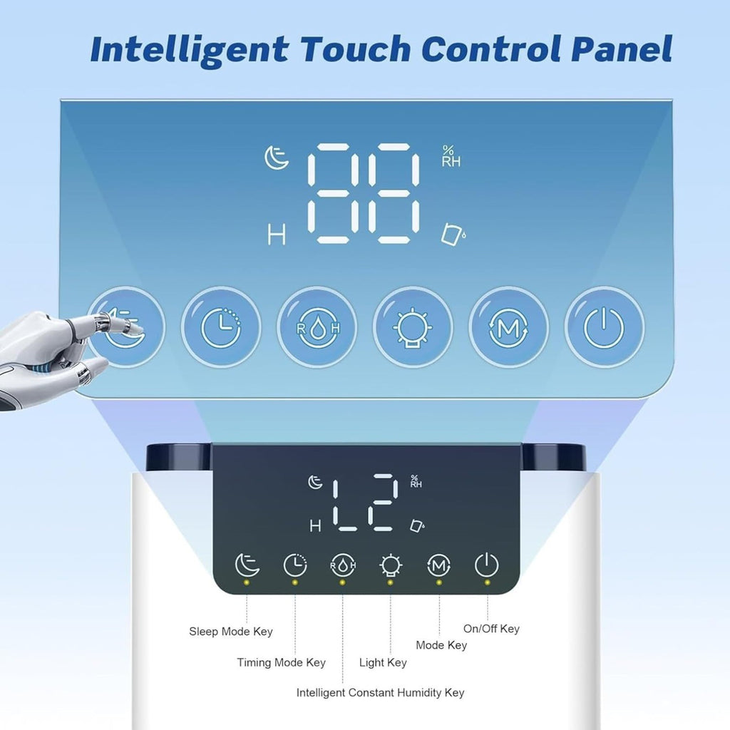 Quiet Dehumidifier for Bedroom with Auto Shut Off, 2 Dehumidification Modes