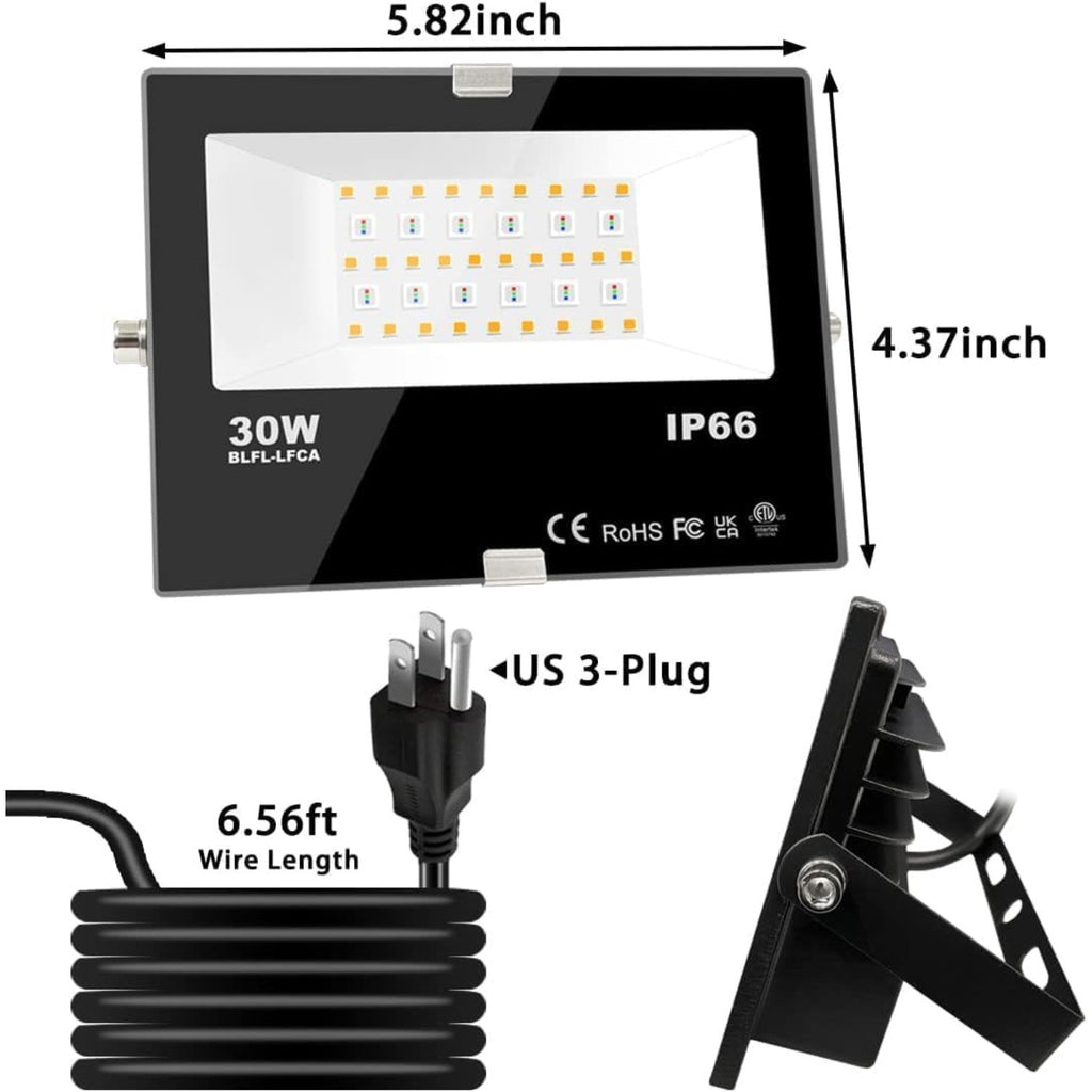 2 Pack Led Flood Light 30W,300W Equivalent 3000 LM Outdoor Color Changing Lights