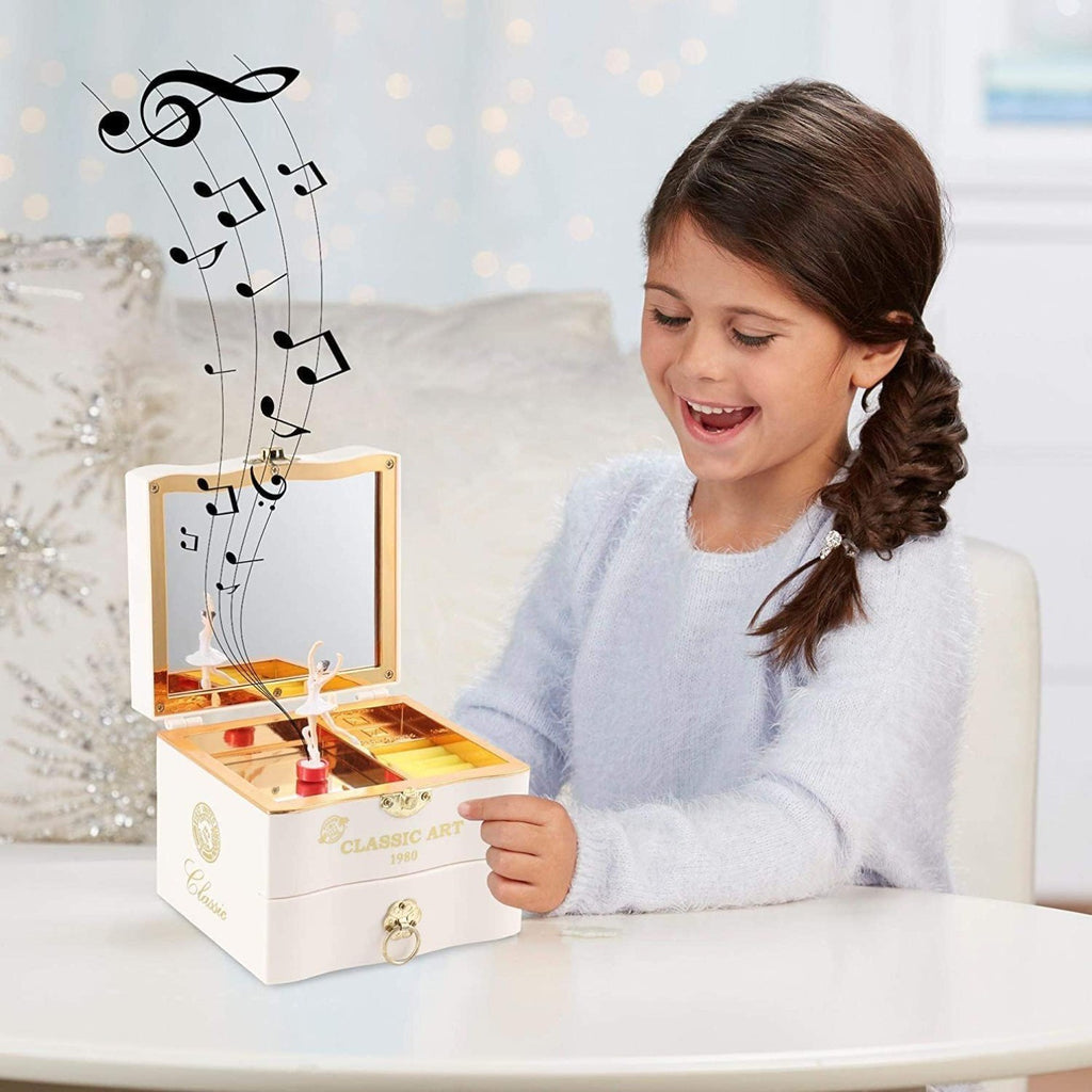Musical jewelry box,Retro Music Box, Necklace Ring Storage Box with Mirror