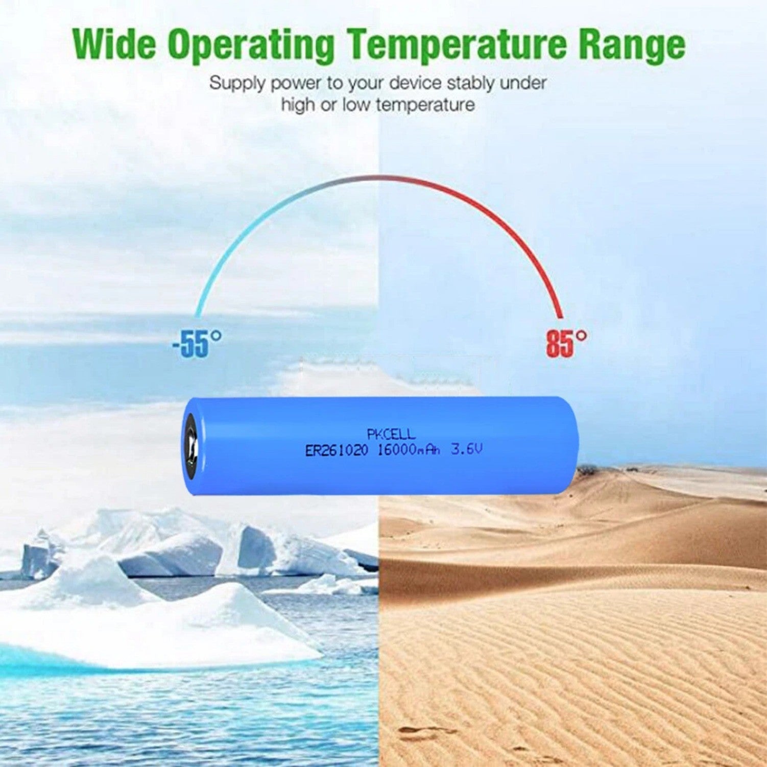 20 Pcs Double C High Drain ER261020 3.6V 16000mAh Li-SOCl2 Batteries