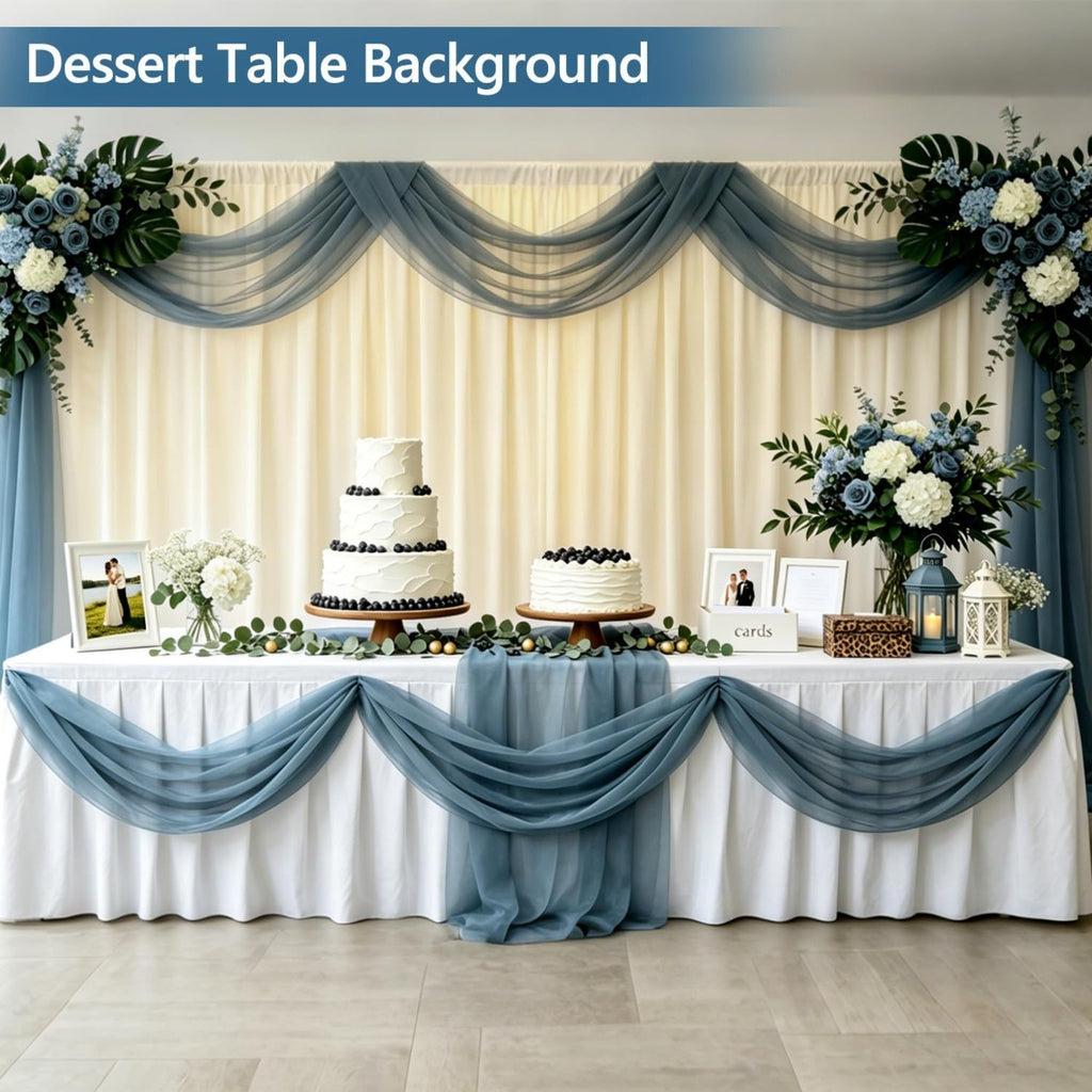 2-Pack 10x10ft Wrinkle-Free Ivory Backdrop Curtain Drapes, for Easy hanging