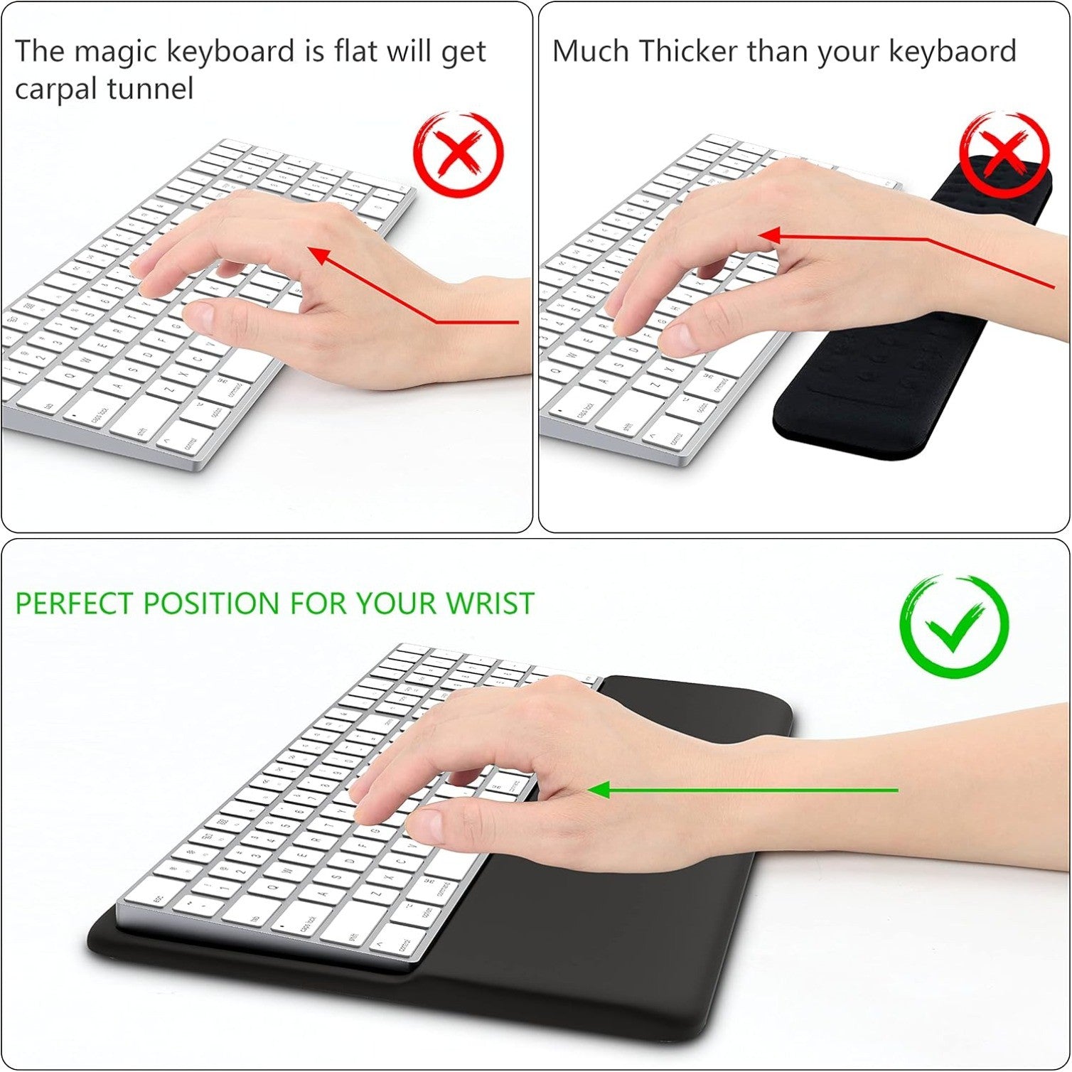 Keyboard Wrist Rest for Magic Keyboard 2 with Numeric Keypad(MQ052LL/A, A1843)