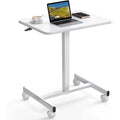 Mobile Standing Desk, Height Adjustable Rolling Cart with Wheels for Home Office