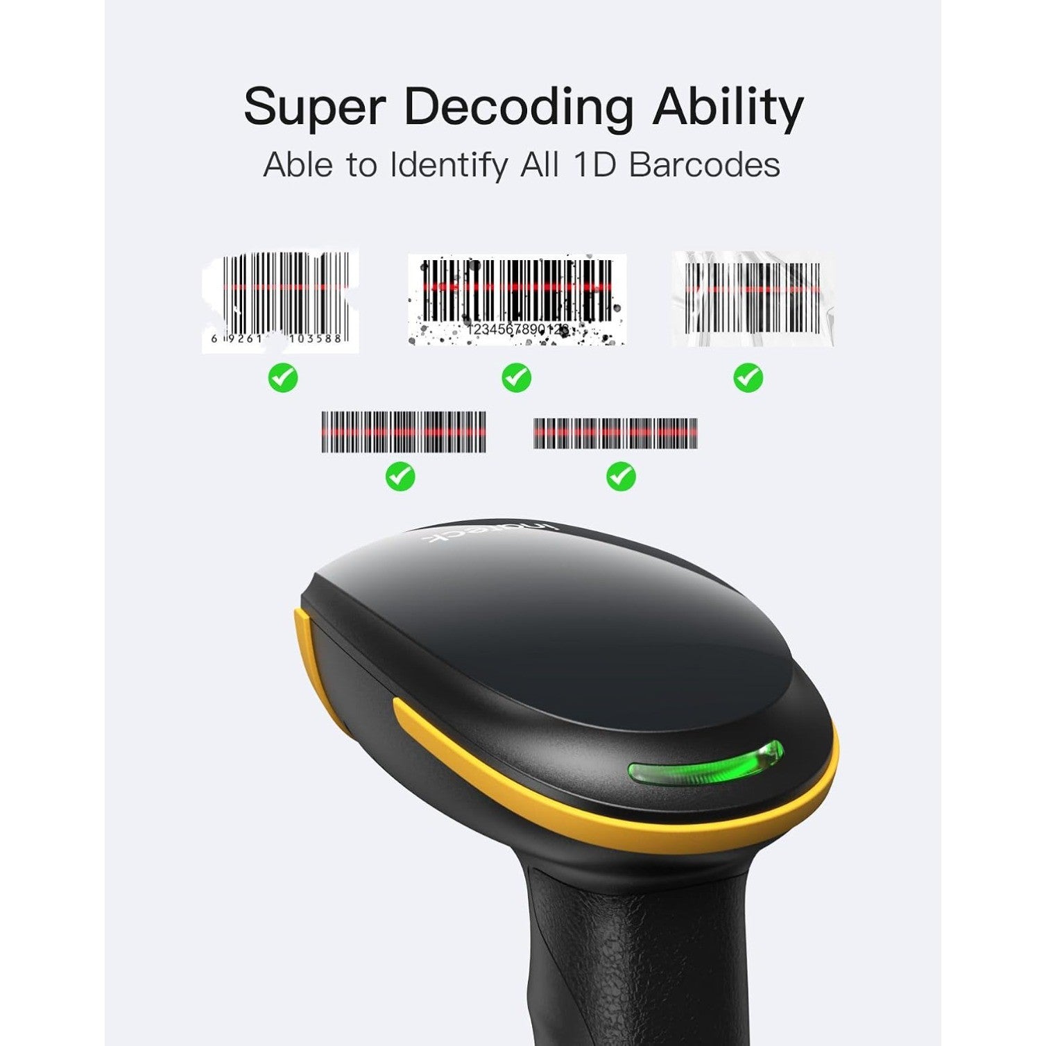 1D Bluetooth Bar Code Scanner, 2000mAh Battery 1 Charge 3 Months, w/APP and SDK