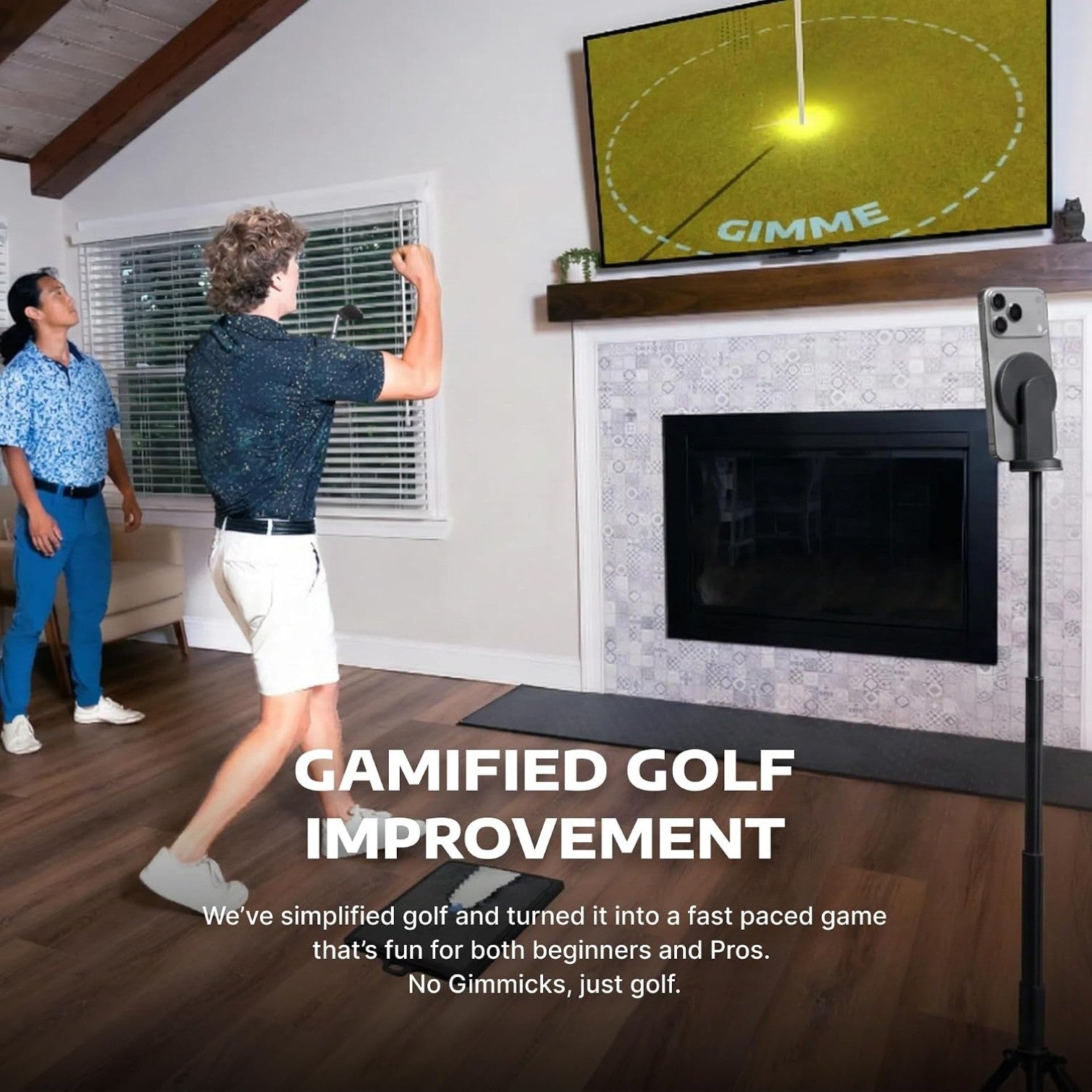 Golf at Home Simulator, AI Swing Analyzer & No Ball Practice,Real-Time Feedback