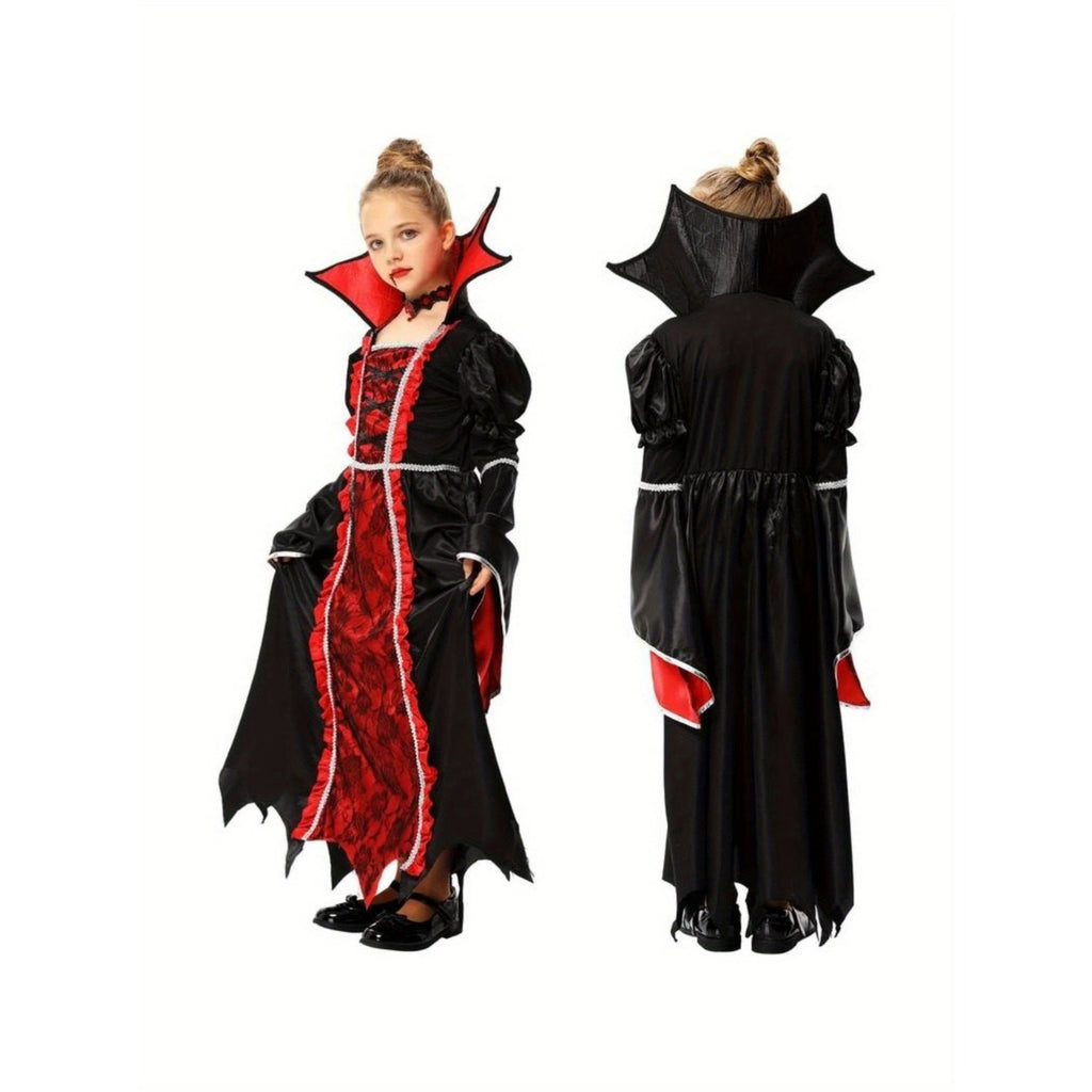 Royal Vampire Costume Girls - Deluxe Gothic Victorian Vampiress Halloween Party
