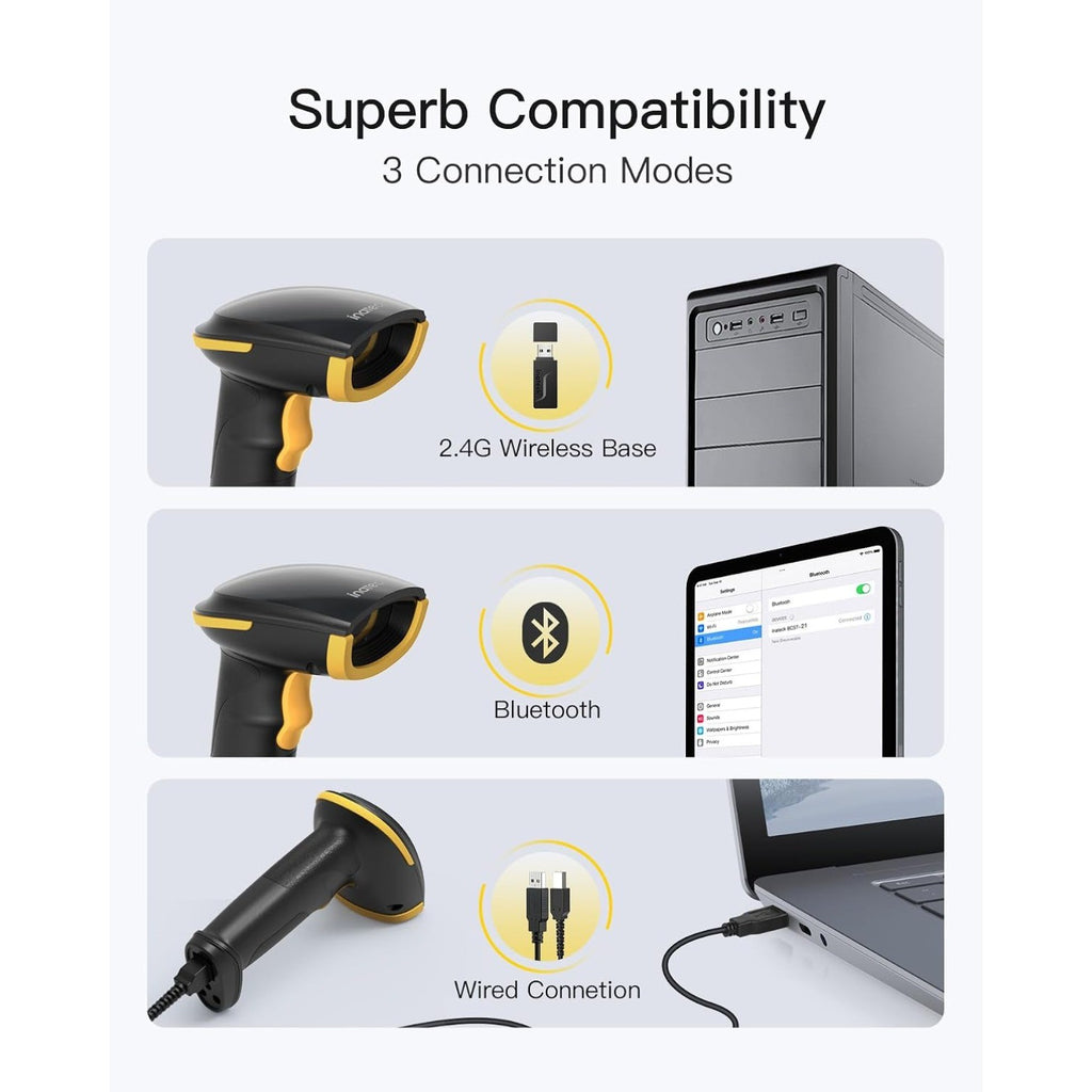 1D Bluetooth Bar Code Scanner, 2000mAh Battery 1 Charge 3 Months, w/APP and SDK