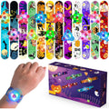 24 Pack Halloween Light Up Slap Bracelets Party Favors for Kids