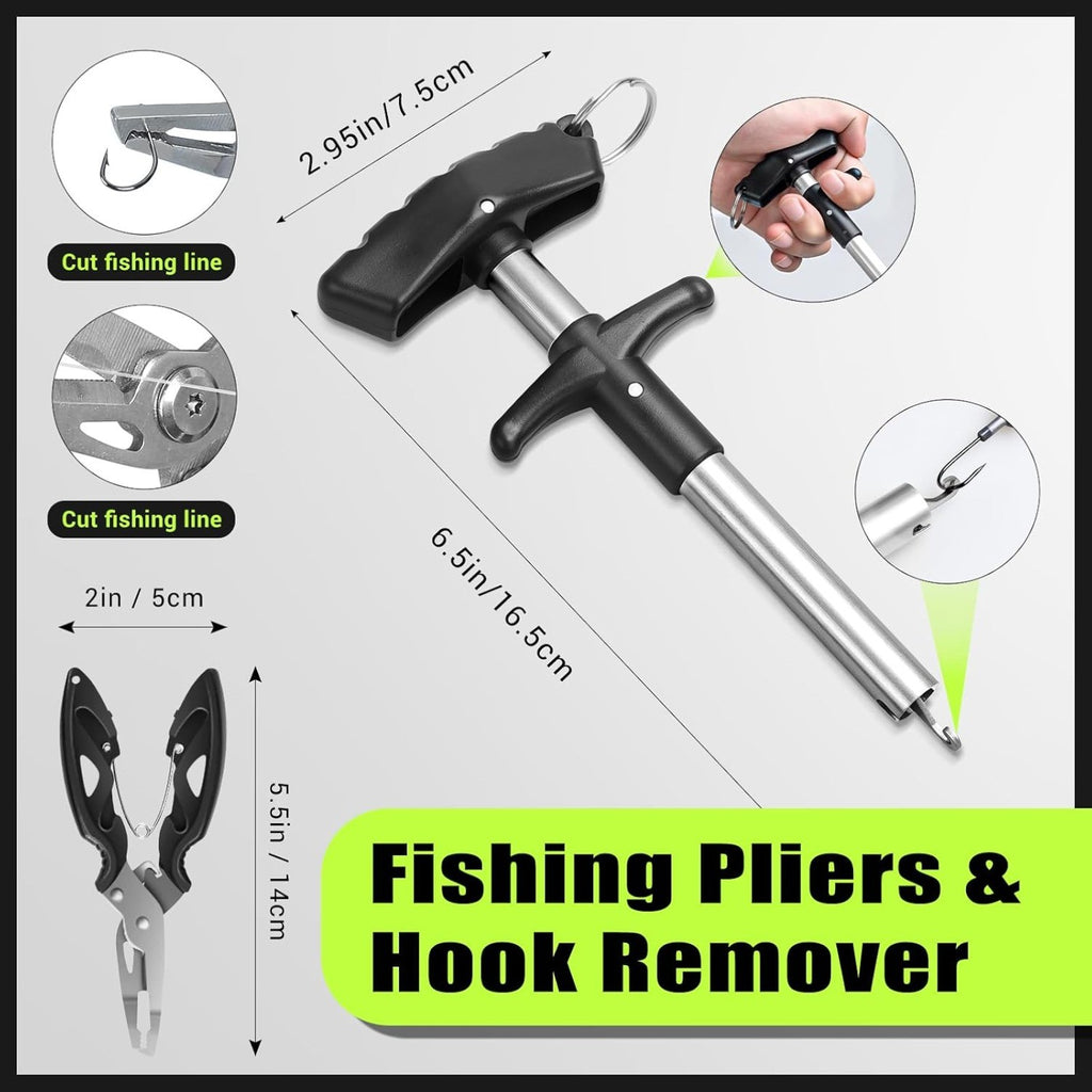 4 Layers Fishing Tackle Box, 605Pcs Fishing Gear Kit for Beginners, Adults