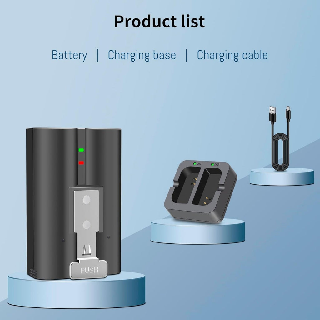 6040mAh V4 Battery + Dual Charger for Ring Video Doorbell Plus/Stick Up 2 pack