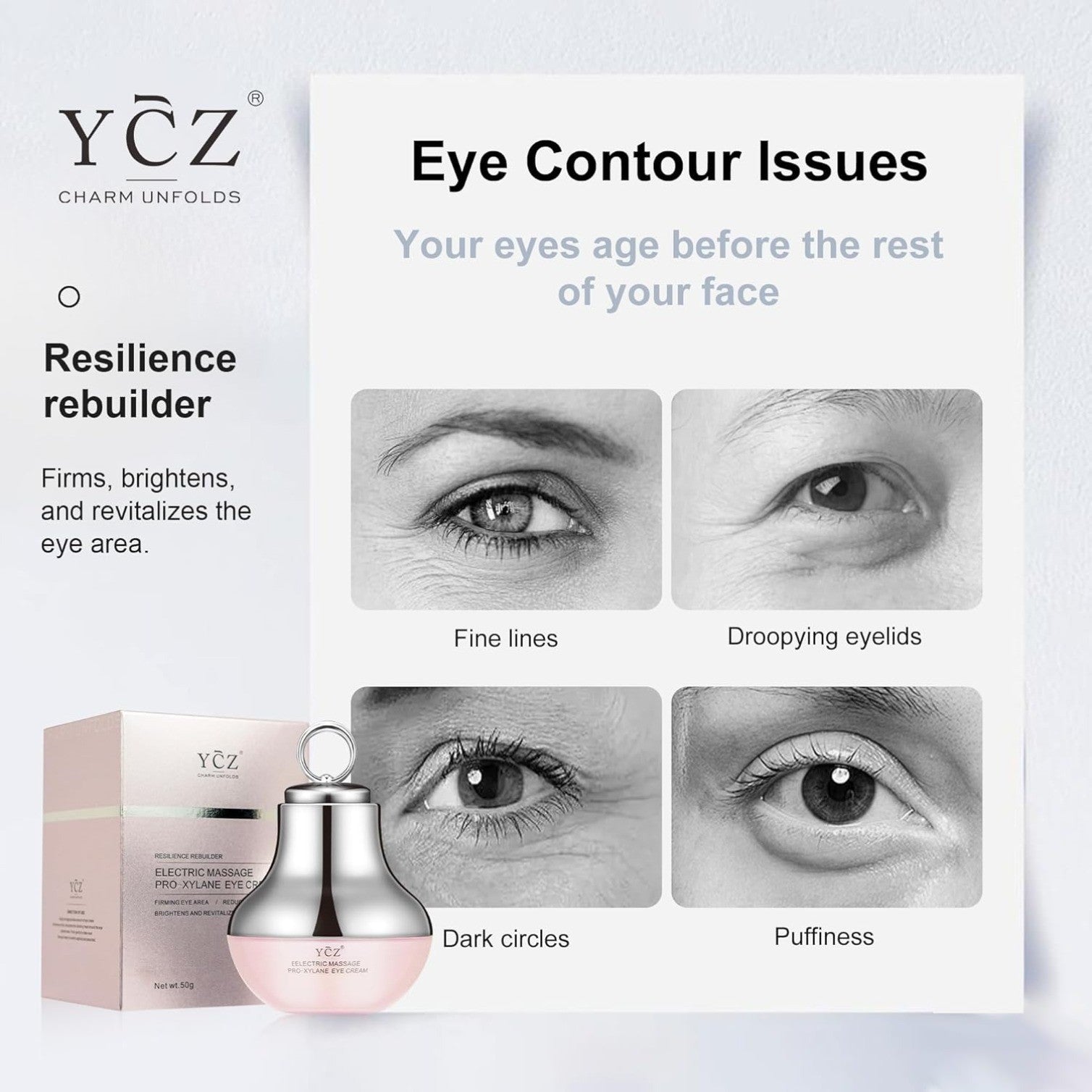 Electric Massage Eye Cream,Firming Eye Moisturizer for Targets Dark Circles