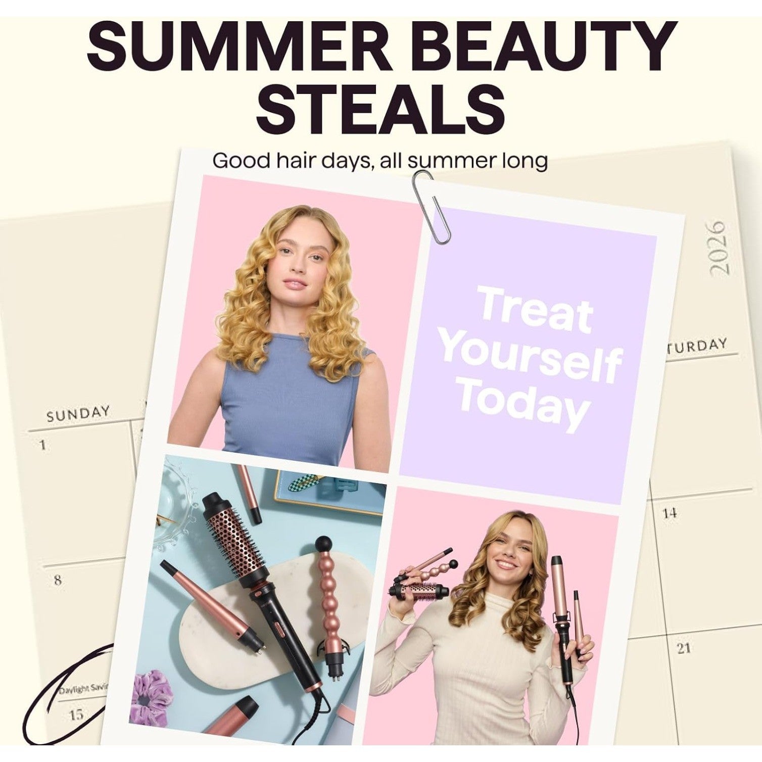 5 in 1 Multi Curling Wand Set with Thermal Brush and 4 Ceramic Curling Wand