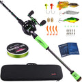 High Carbon 4 Pc Fishing Pole Fishing Reel -2.1M/6.89FT Casting Rod with Case