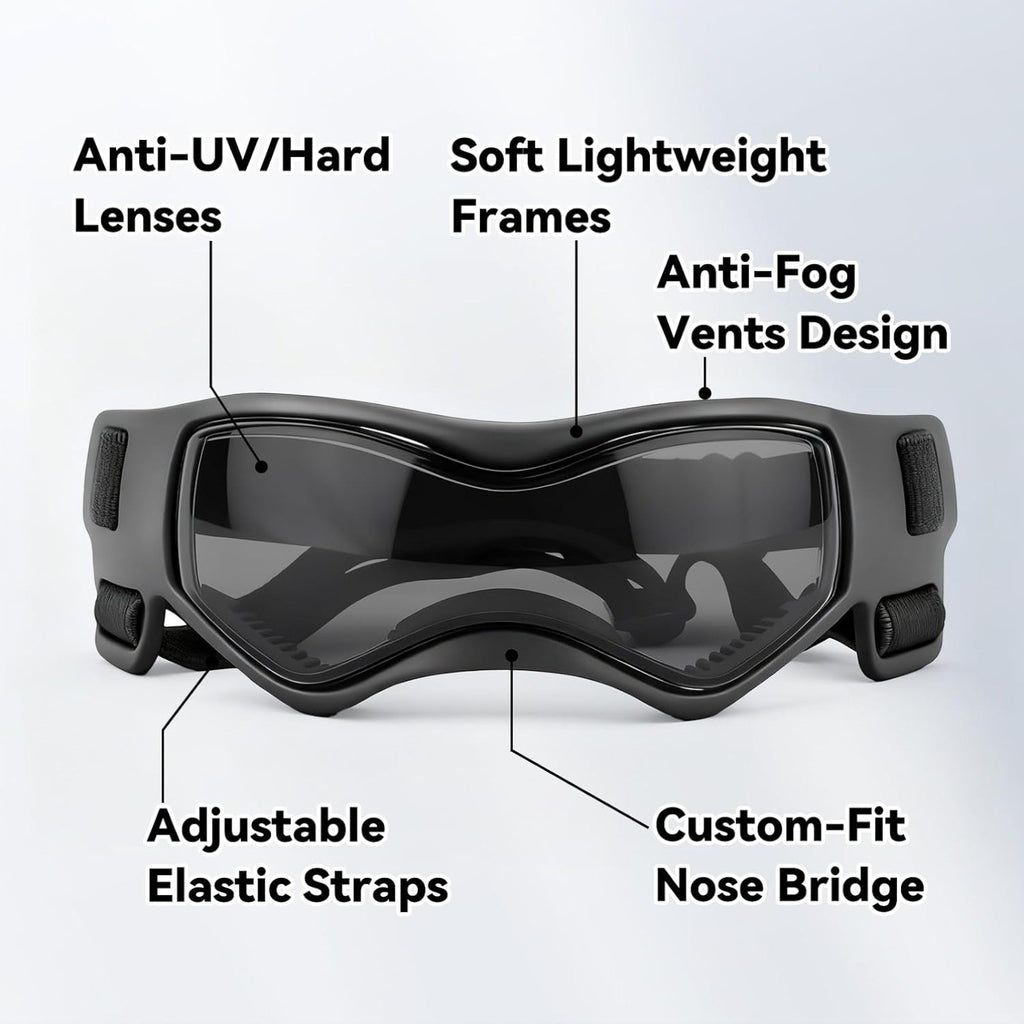 Dog Goggles Small Breeds, UV Protection Dog Glasses for Small Dogs, Adjustable