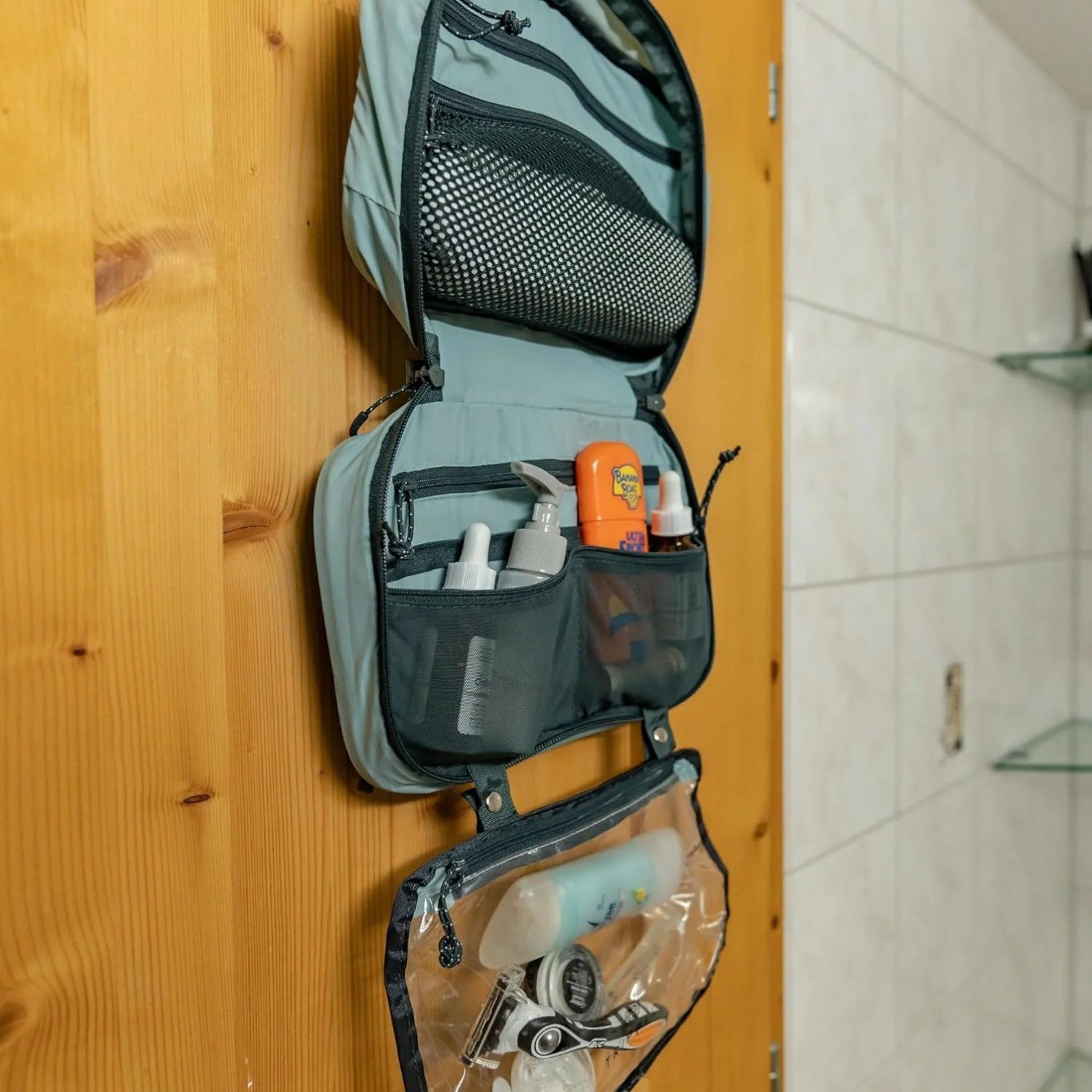 Travel Gear 3-Piece Hanging Travel Toiletry Bag Set with TSA Pouch, Dusty Teal