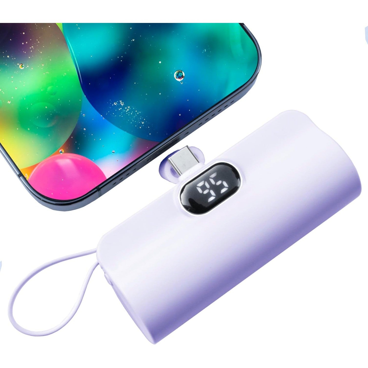 Capsule Power Phone Charger 5500mAh,Dual USB-C Ports for iPhone 17/16/15/15 plus