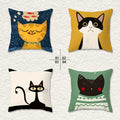 4 Pcs 18*18 Inch Cat Lover Pillowcases,Plush Polyester Cushion Cases with Zipper