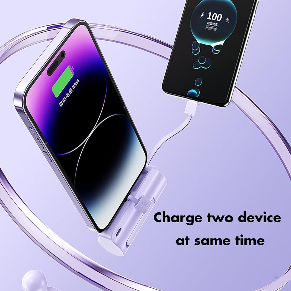 Capsule Power Phone Charger 5500mAh,Dual USB-C Ports for iPhone 17/16/15/15 plus