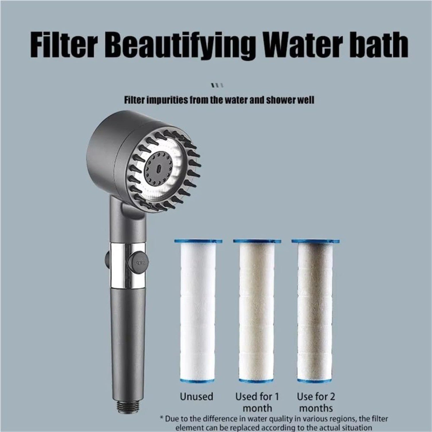 3 Modes Of Portable Shower Knobs Replacement Parts And 8 Shower Filters