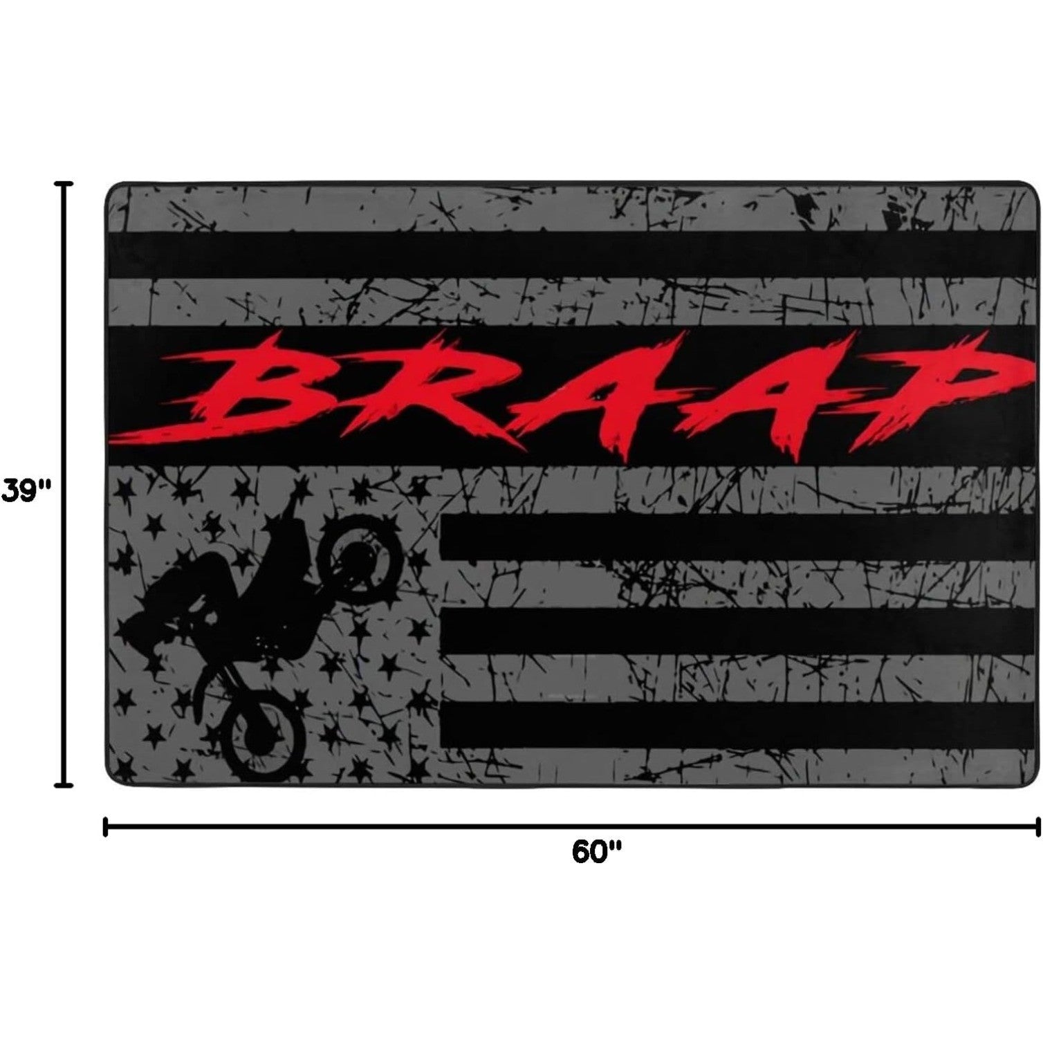 60x39'' Motocross Dirt Bike American Flag Area Rugs Anti-Slip Door Mat