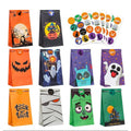 50 Pcs Halloween Candy Bags for Trick or Treating + 60 Pcs Halloween Stickers