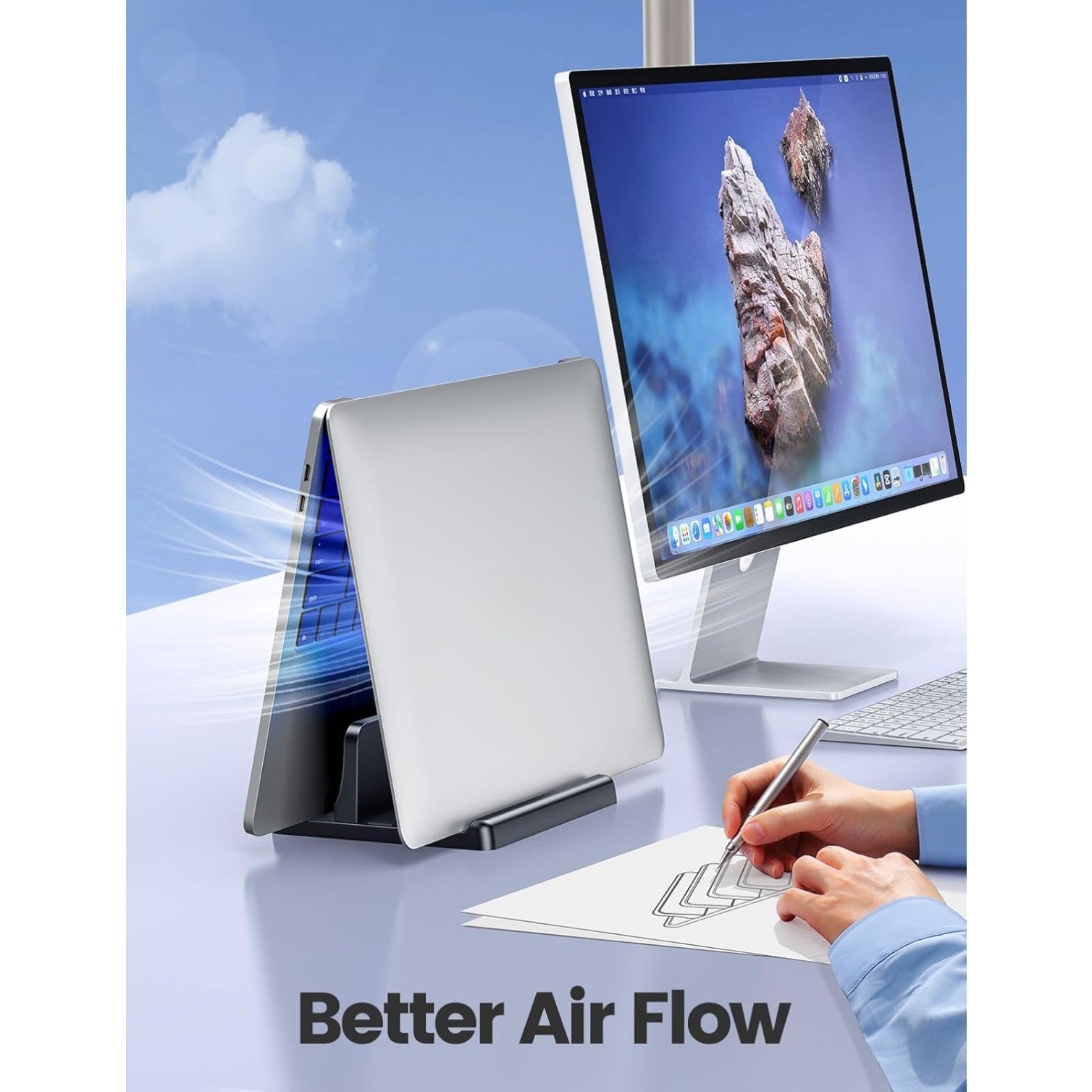 Vertical Laptop Stand Holder Adjustable Desktop for All MacBook Pro Air,Mac
