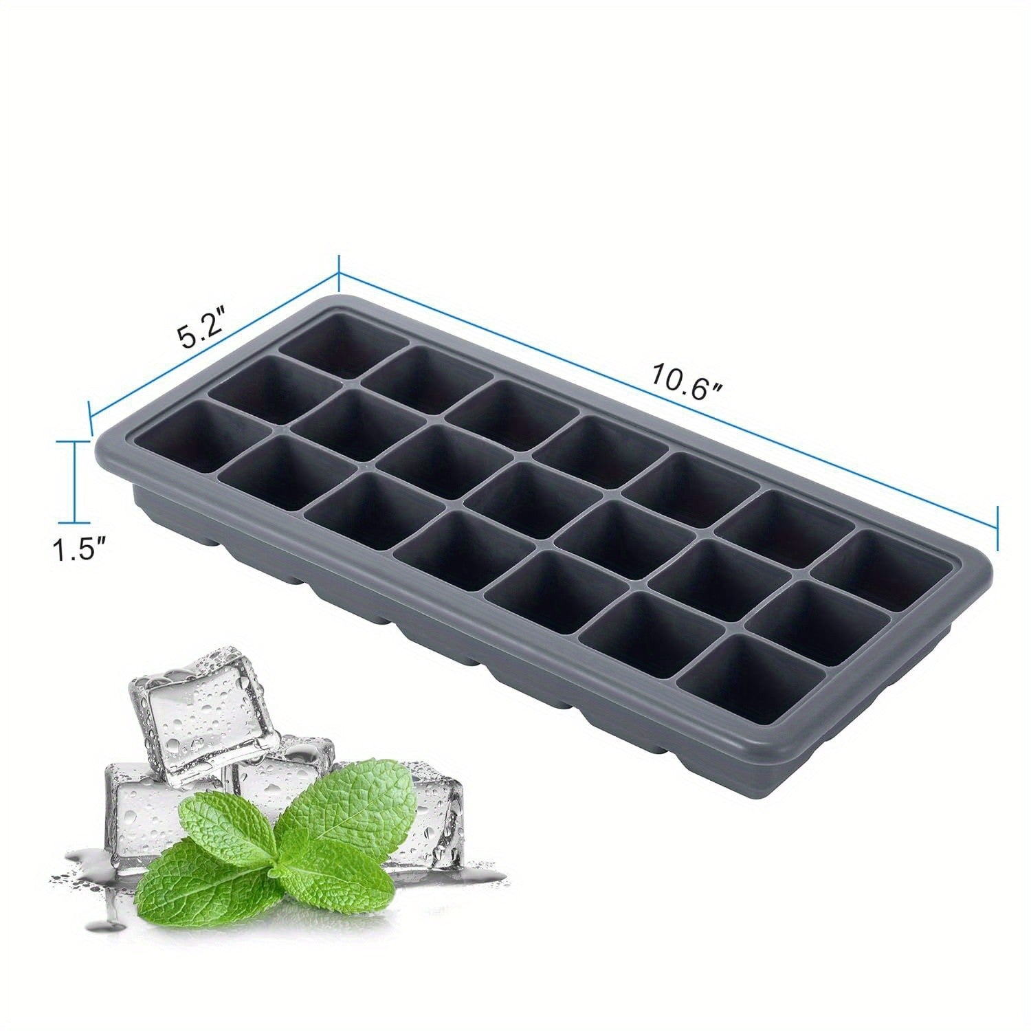 2 Pack Silicone Ice Cube Trays w/ Lid - 21 Cavity Ice Mold Cocktail Coffee Drink
