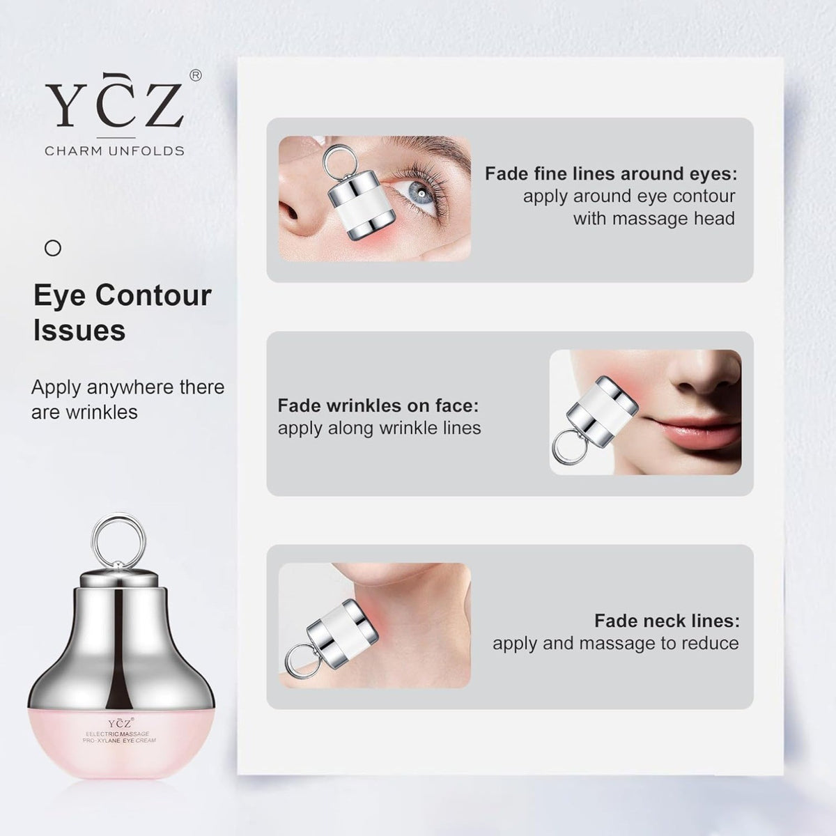 Electric Massage Eye Cream,Firming Eye Moisturizer for Targets Dark Circles