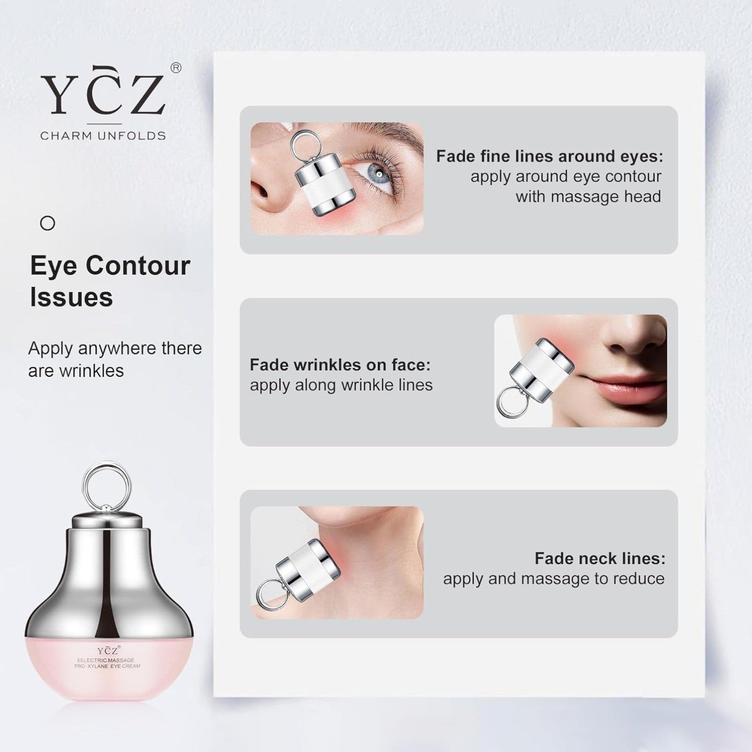 Electric Massage Eye Cream,Firming Eye Moisturizer for Targets Dark Circles